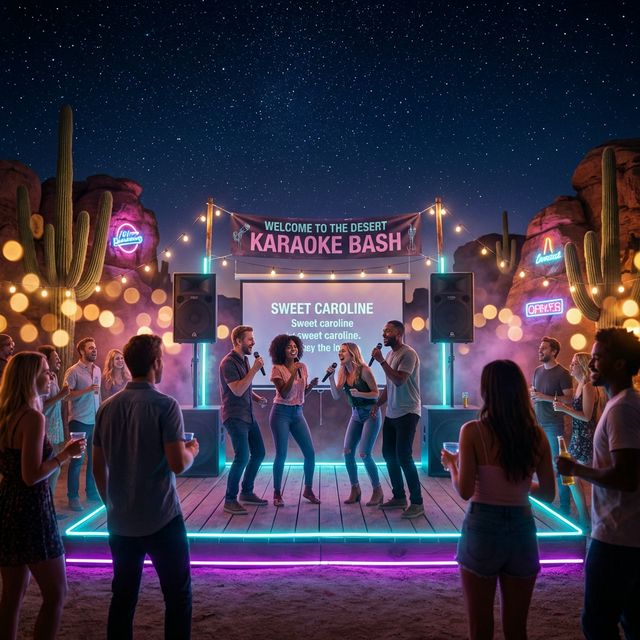 Karaoke party scene